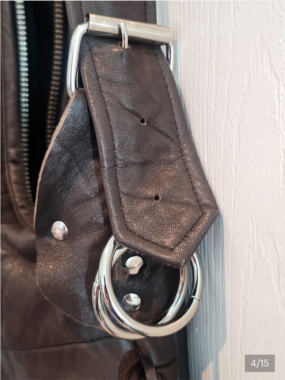 Free People Pelechecoco Cherokee/Elouise Hobo Fringe Vintage Brown Leather Bag - Picture 3 of 14